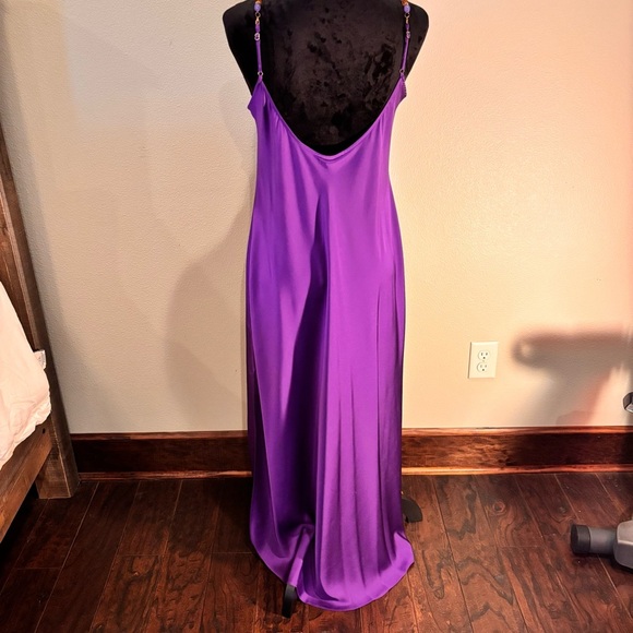 NWT Gianni Bini x DANNIJO Viv Satin Beaded Strap Maxi Slip Dress in Royal, Large - Picture 7 of 13